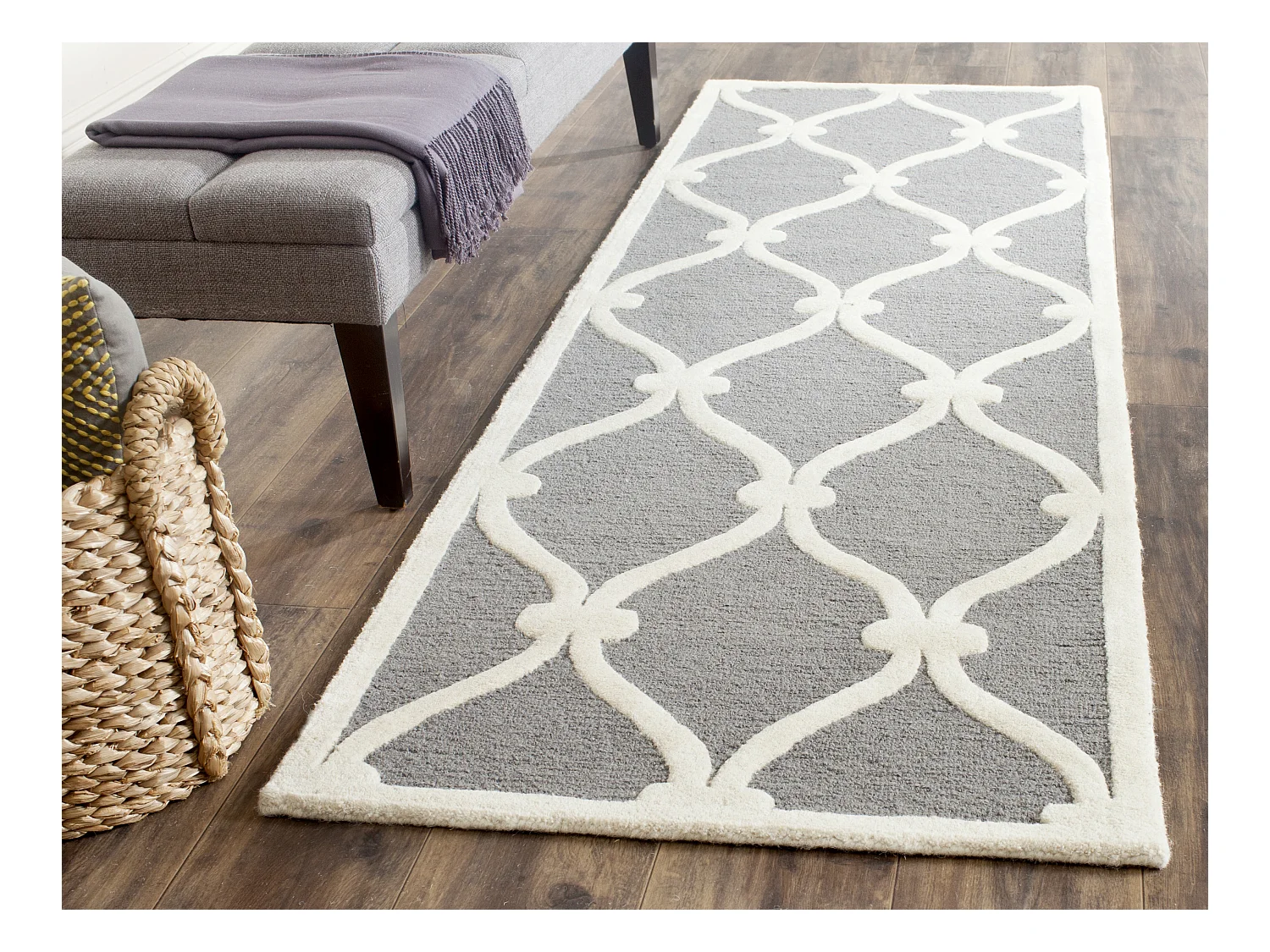 Tapis Gris/Neutre 76 X 244 cm - Hugo