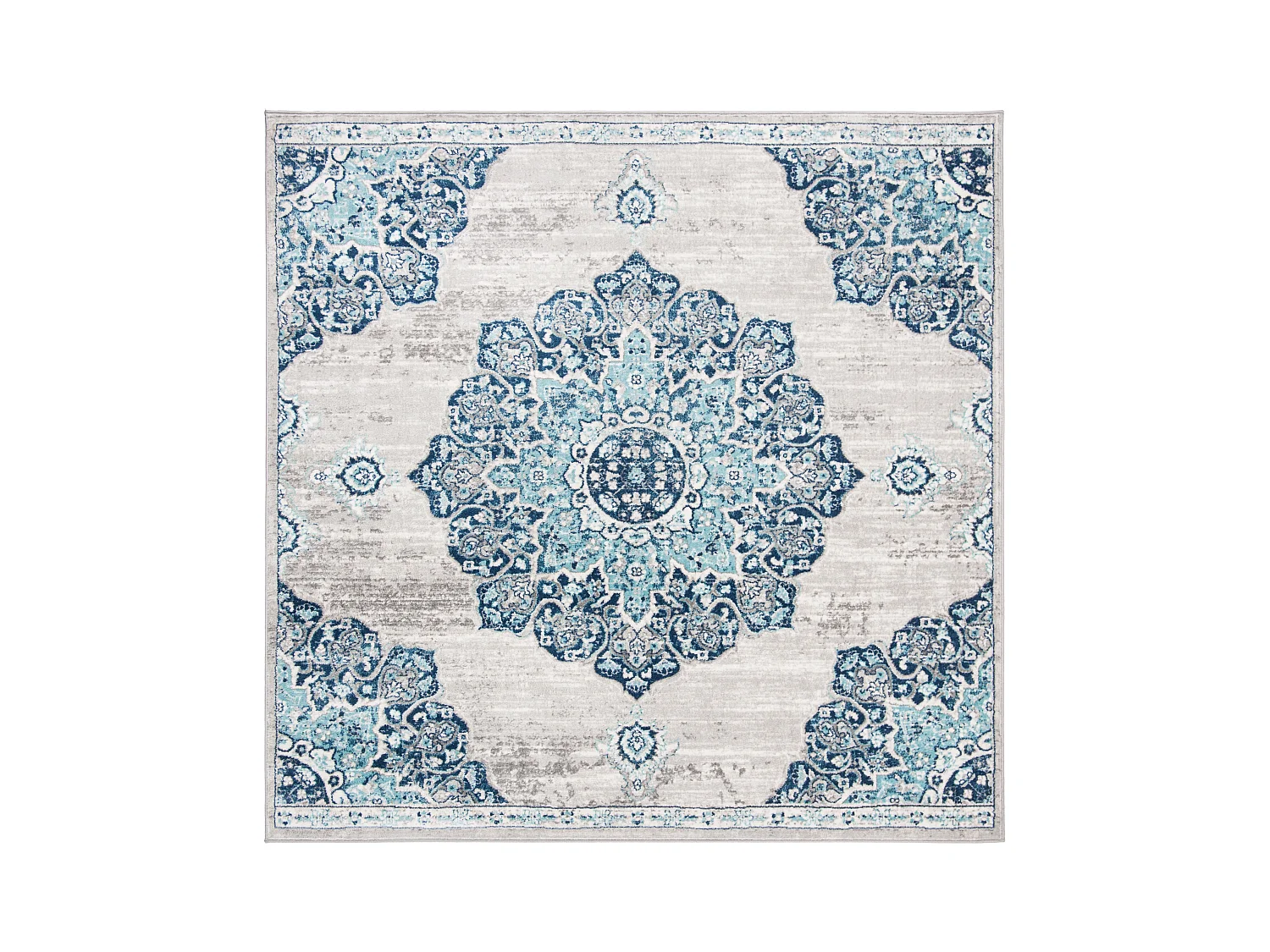 Tapis Bleu Marine/Gris 201 X 201 cm - Aurora