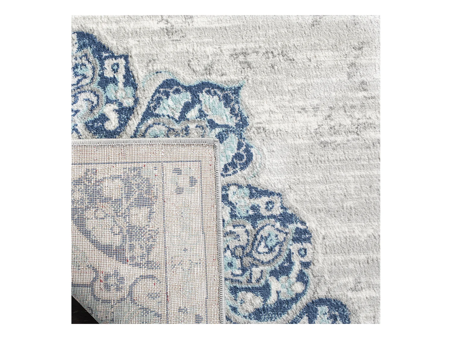 Tapis Bleu Marine/Gris 201 X 201 cm - Aurora