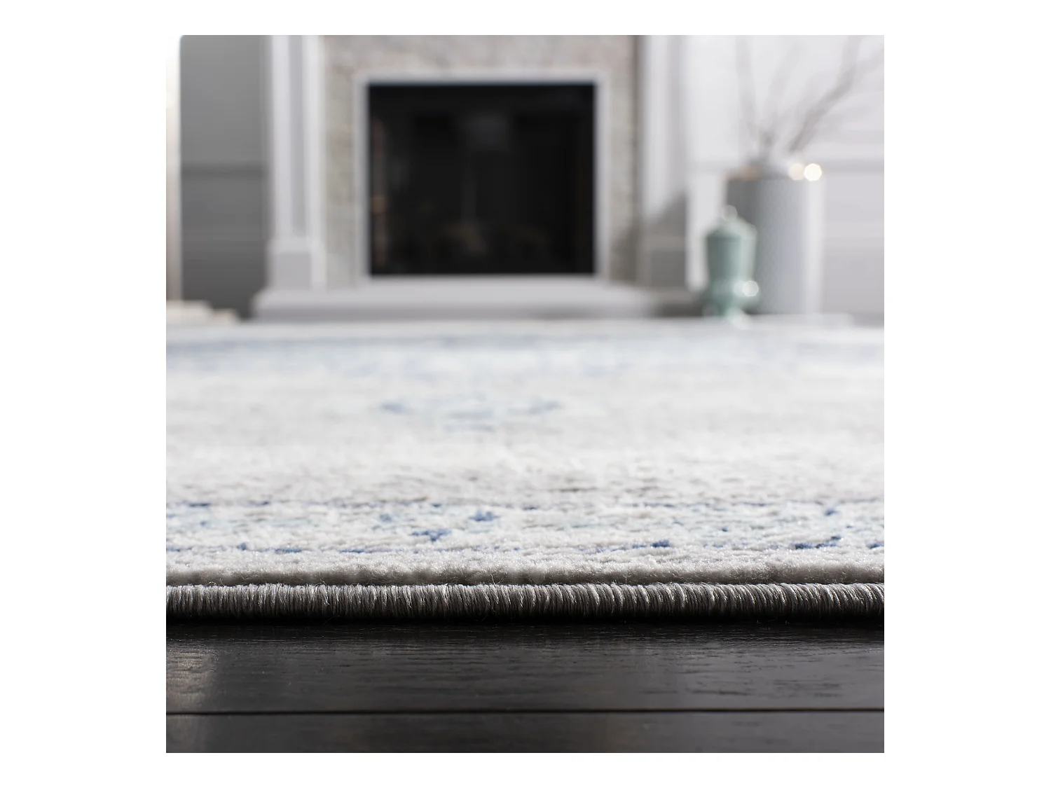 Tapis Bleu Marine/Gris 201 X 201 cm - Aurora