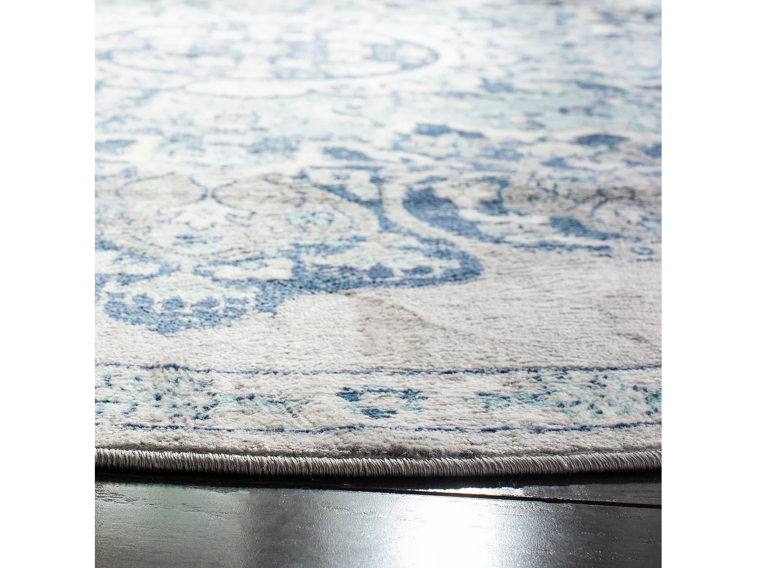 Tapis Bleu Marine/Gris 201 X 201 cm - Aurora