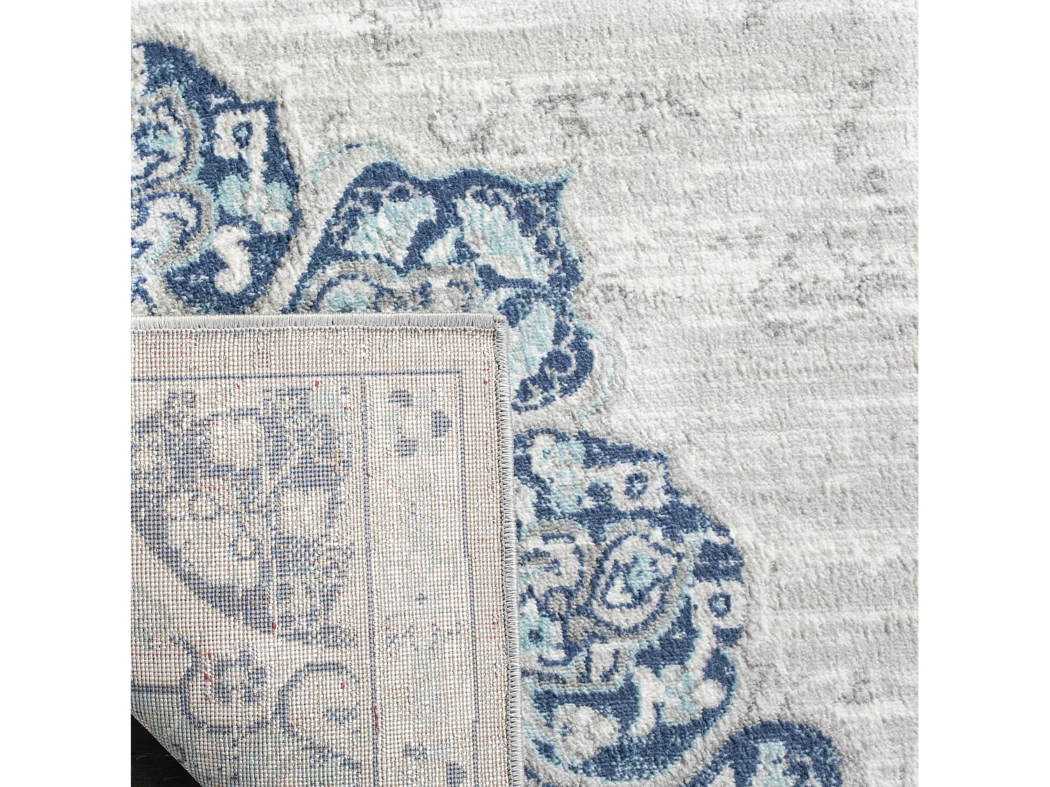 Tapis Bleu Marine/Gris 201 X 201 cm - Aurora