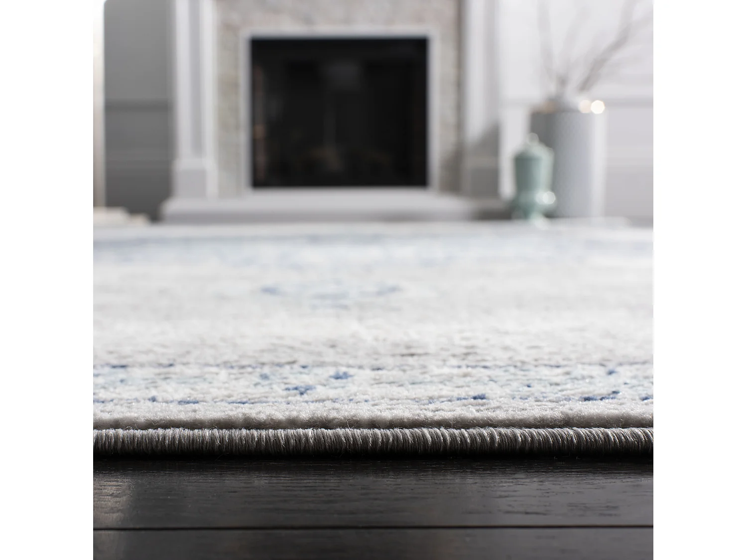 Tapis Bleu Marine/Gris 201 X 201 cm - Aurora