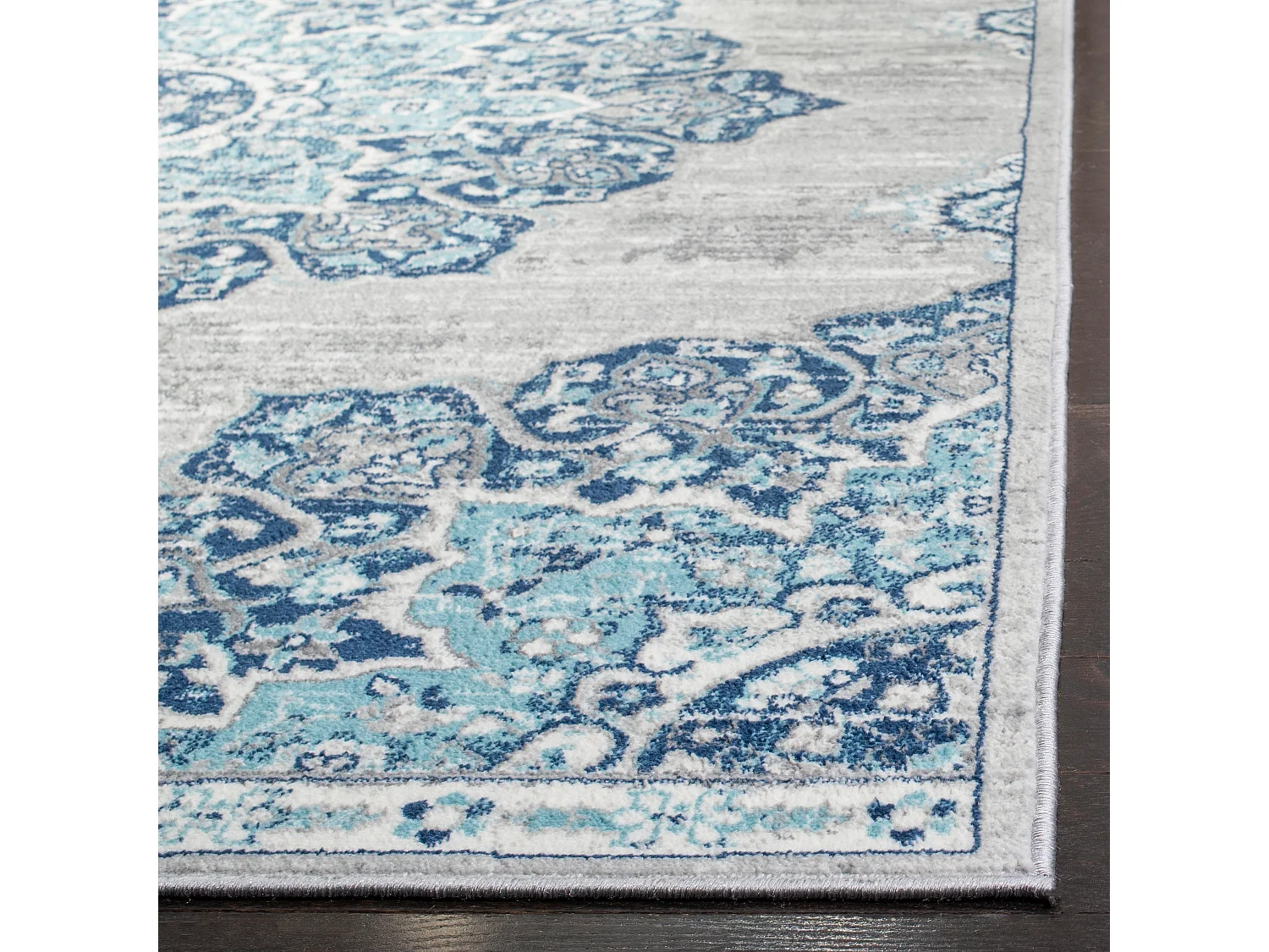 Tapis Bleu Marine/Gris 201 X 201 cm - Aurora
