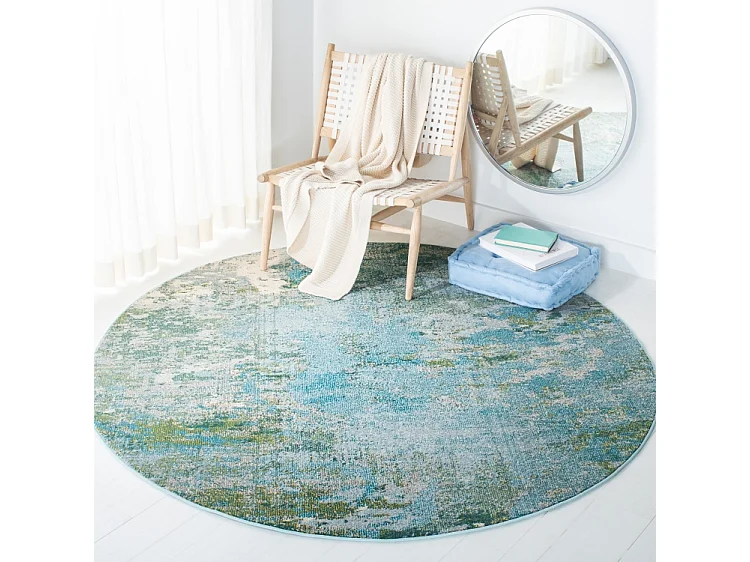 Tapis Bleu clair/Vert 152 X 152 cm - Seren