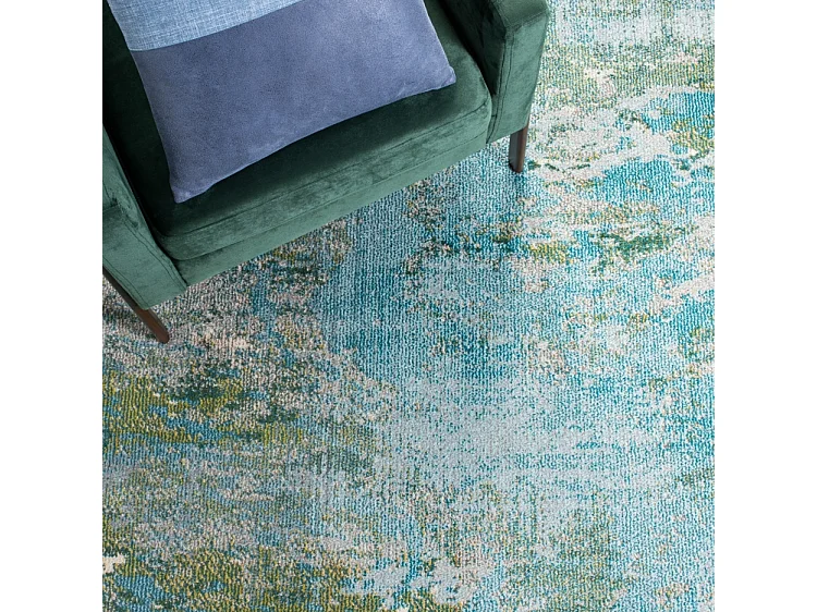 Tapis Bleu clair/Vert 152 X 152 cm - Seren