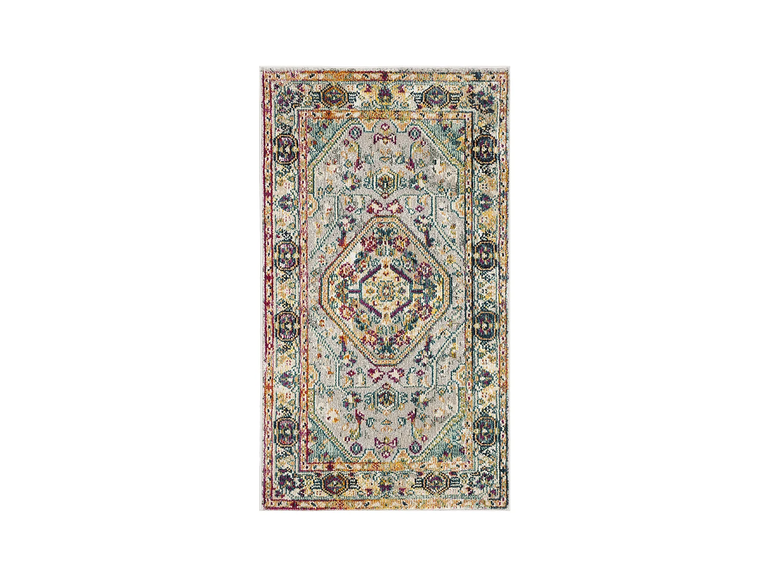 Tapis Gris/Multicolore 91 X 152 cm - Cerise