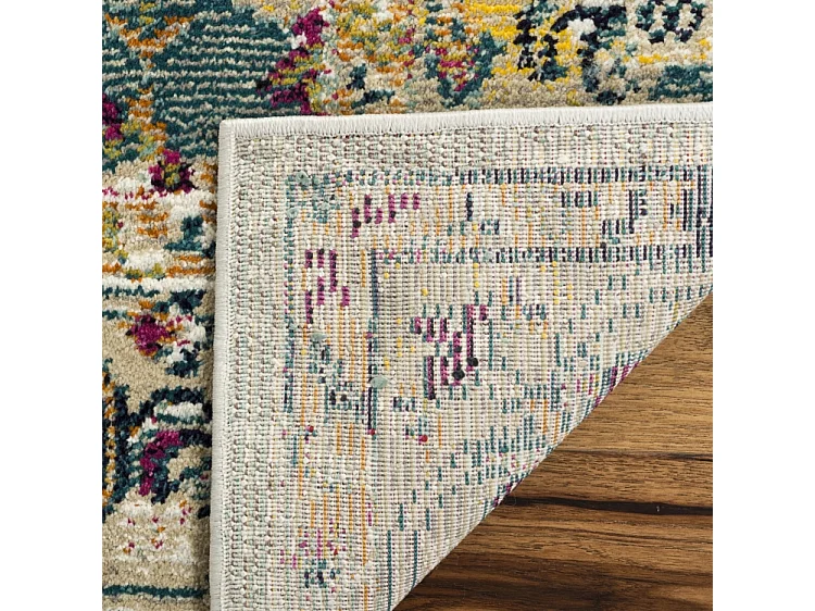 Tapis Gris/Multicolore 91 X 152 cm - Cerise