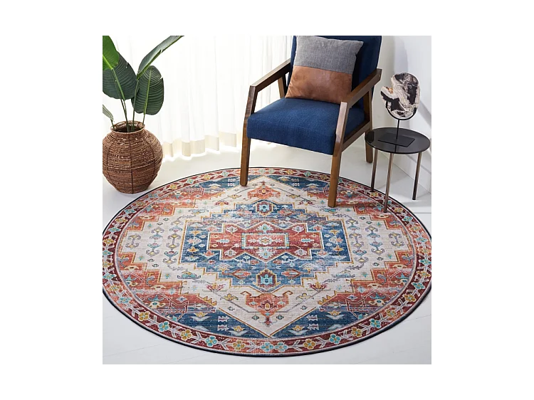 Tapis Bleu/Rouge 183 X 183 cm - Mirella