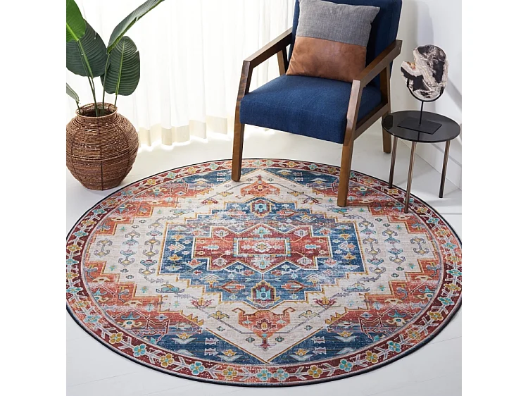 Tapis Bleu/Rouge 183 X 183 cm - Mirella