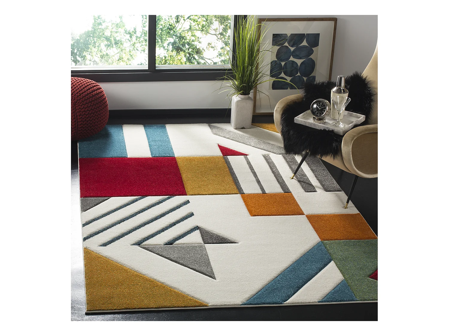 Tapis Neutre/Bleu 160 X 229 cm - Dominique