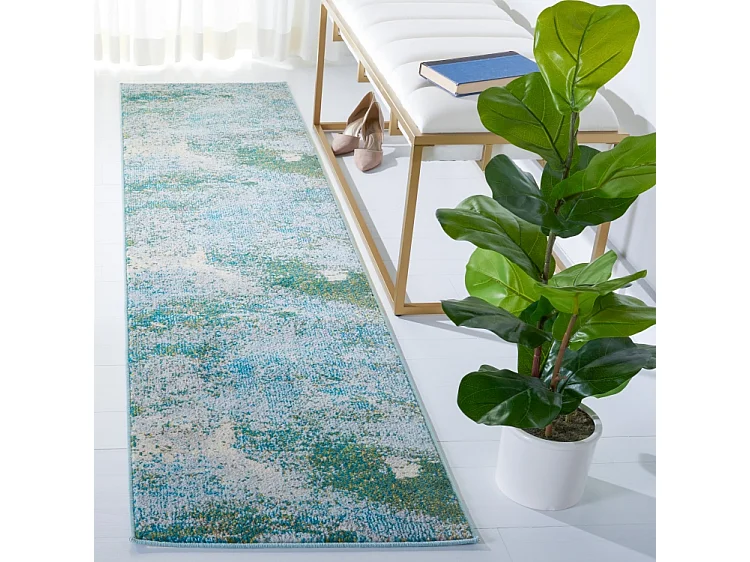 Tapis Bleu clair/Vert 66 X 122 cm - Seren