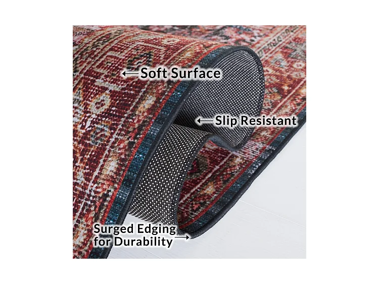 Tapis Rouge/Vert 183 X 183 cm - Romilly