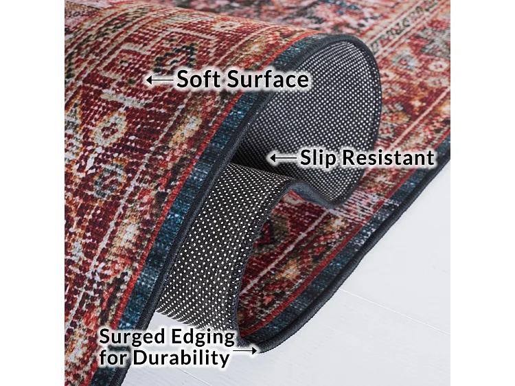 Tapis Rouge/Vert 183 X 183 cm - Romilly