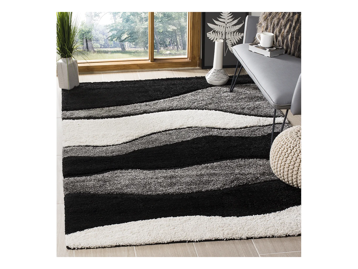 Tapis Gris/Noir 160 X 229 cm - Bonita