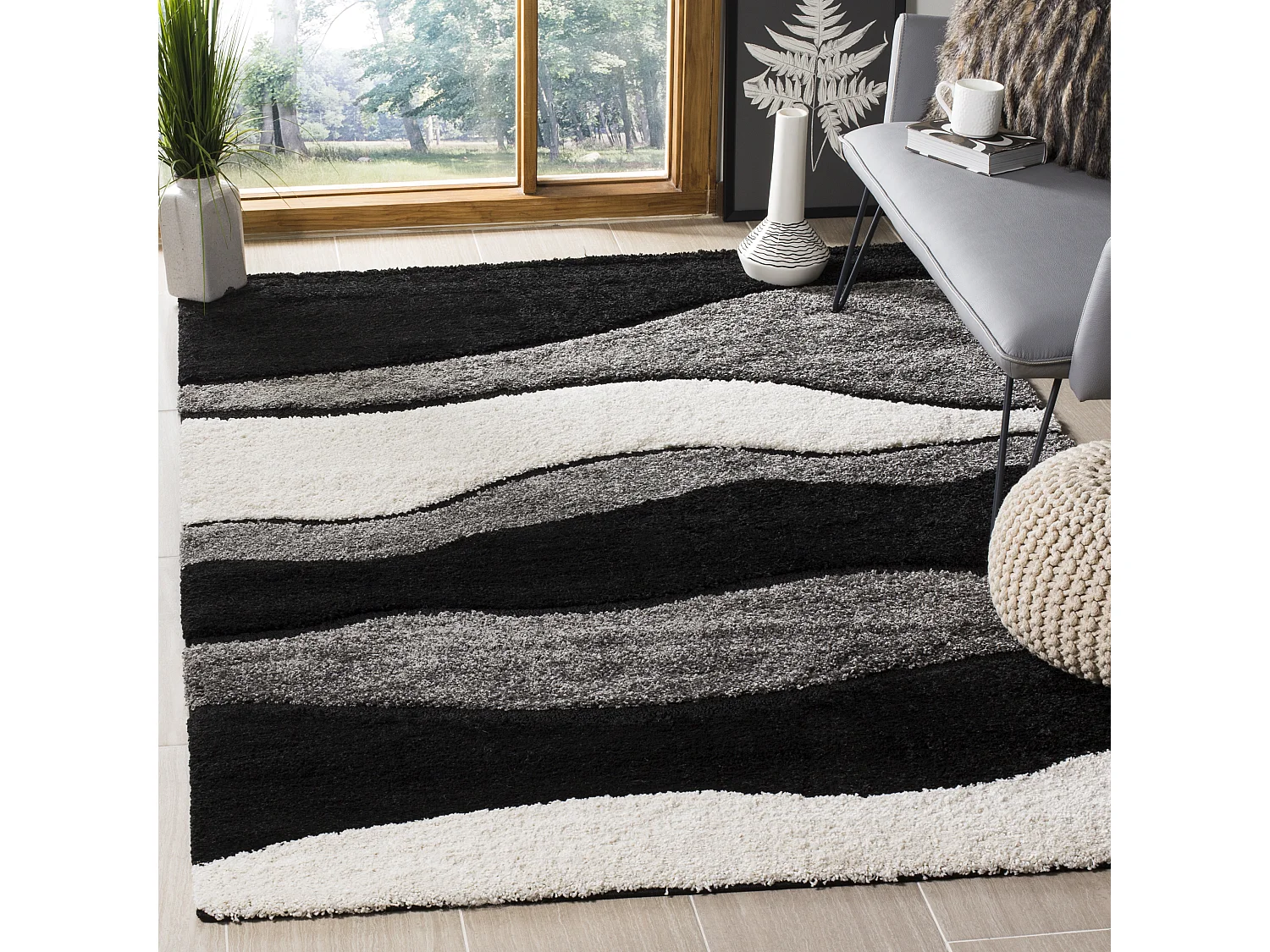 Tapis Gris/Noir 160 X 229 cm - Bonita