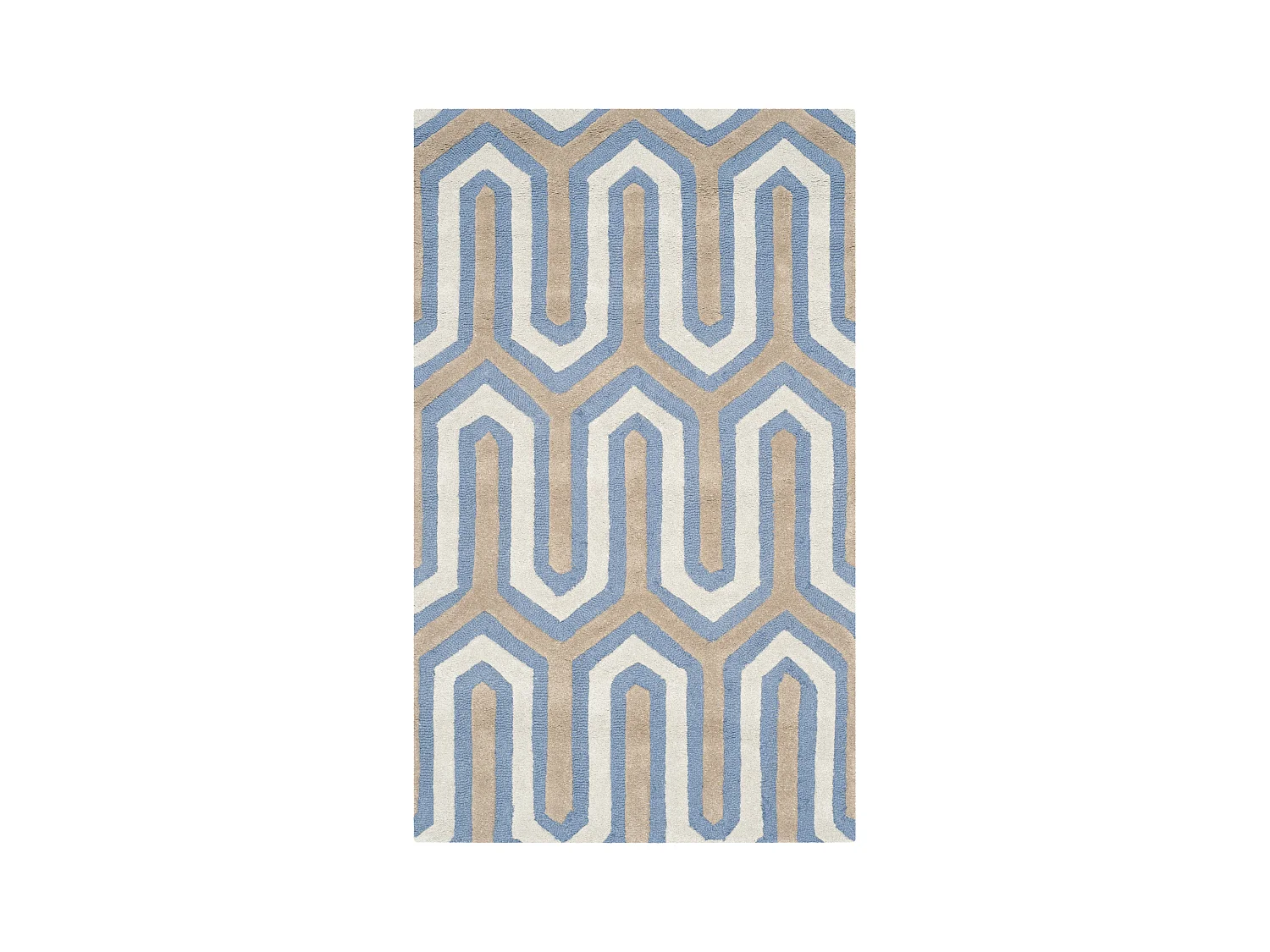 Tapis Bleu Marine/Gris 91 X 152 cm - Leta