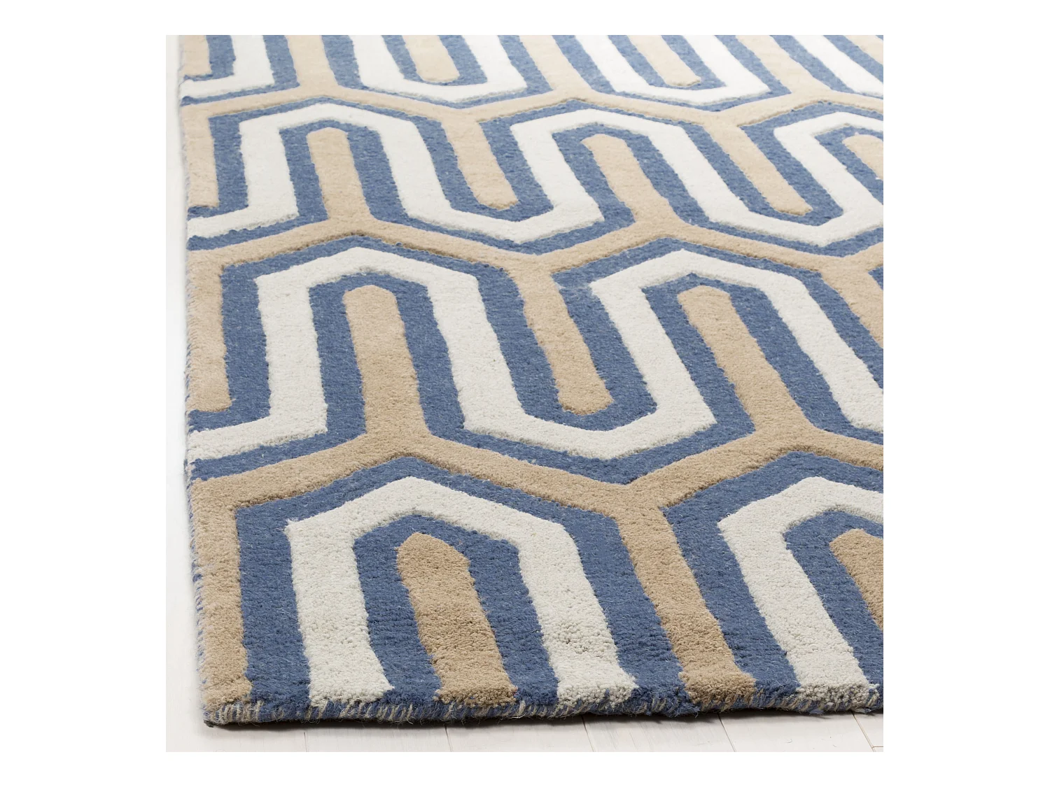 Tapis Bleu Marine/Gris 91 X 152 cm - Leta