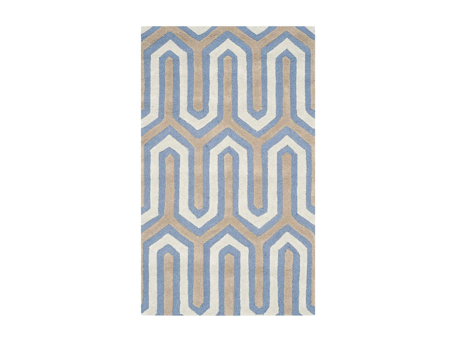 Tapis Bleu Marine/Gris 91 X 152 cm - Leta