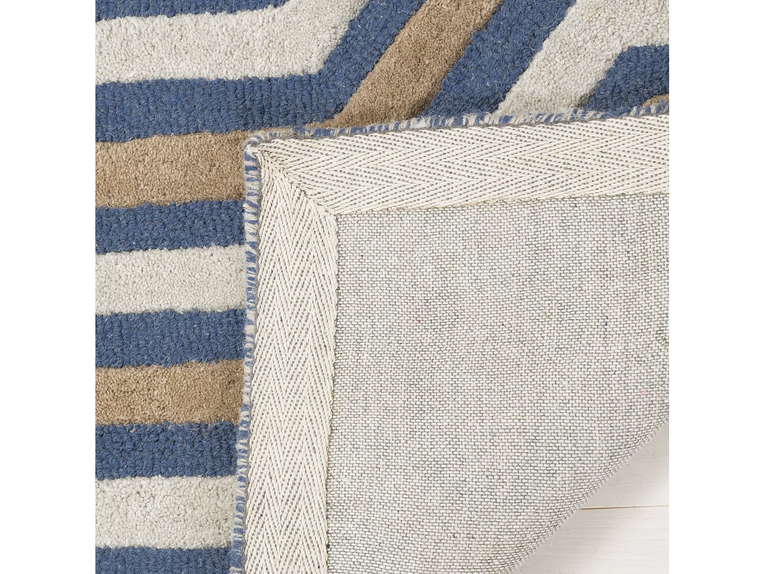 Tapis Bleu Marine/Gris 91 X 152 cm - Leta