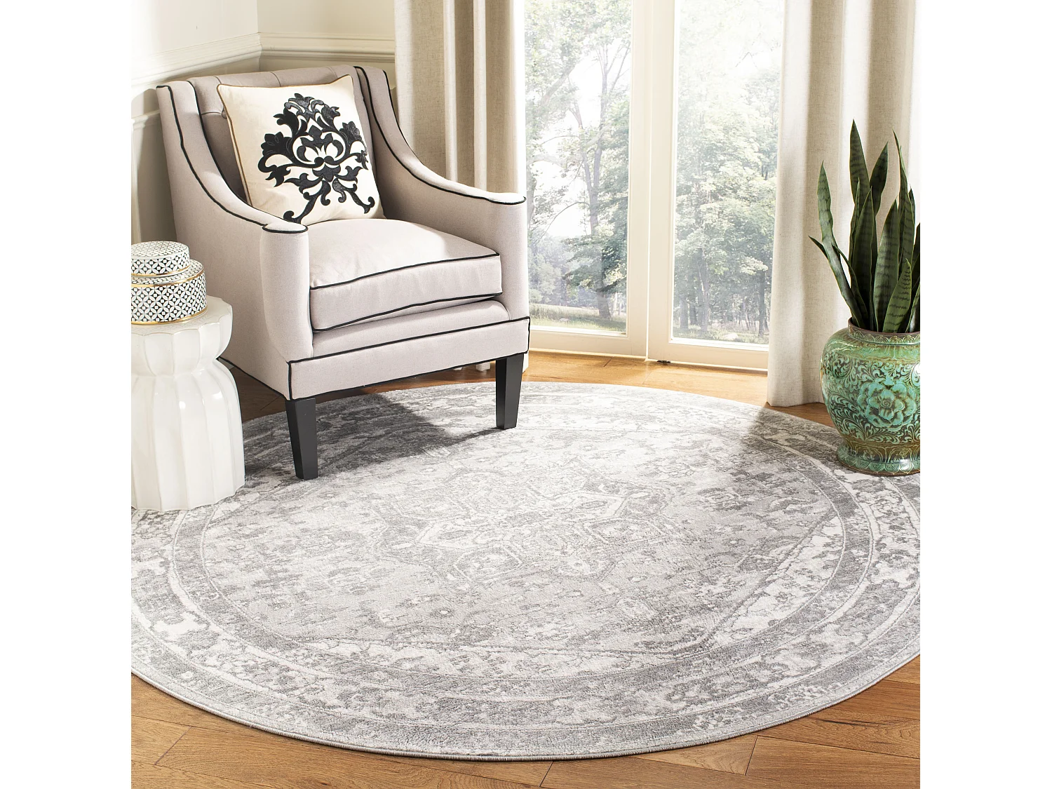 Tapis Neutre/Gris 201 X 201 cm - Maliyah