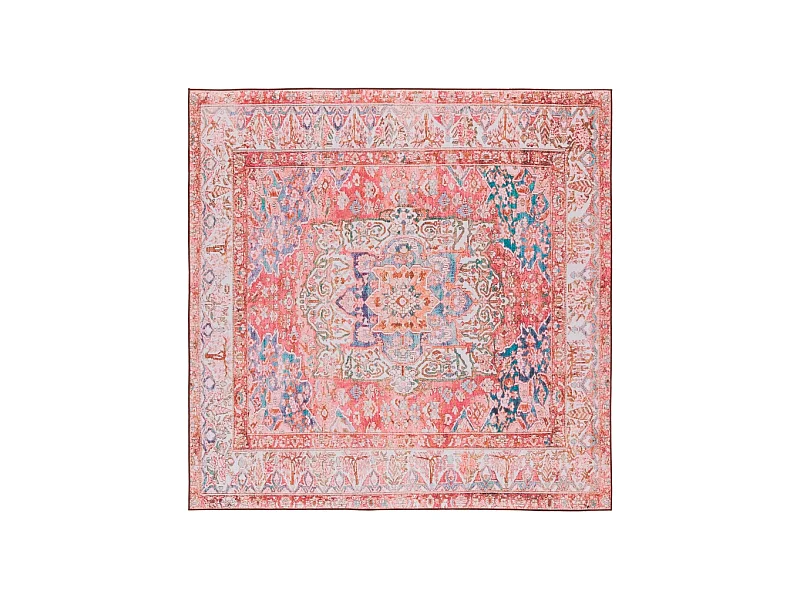 Tapis Rose/Crème 183 X 183 cm - Fleur