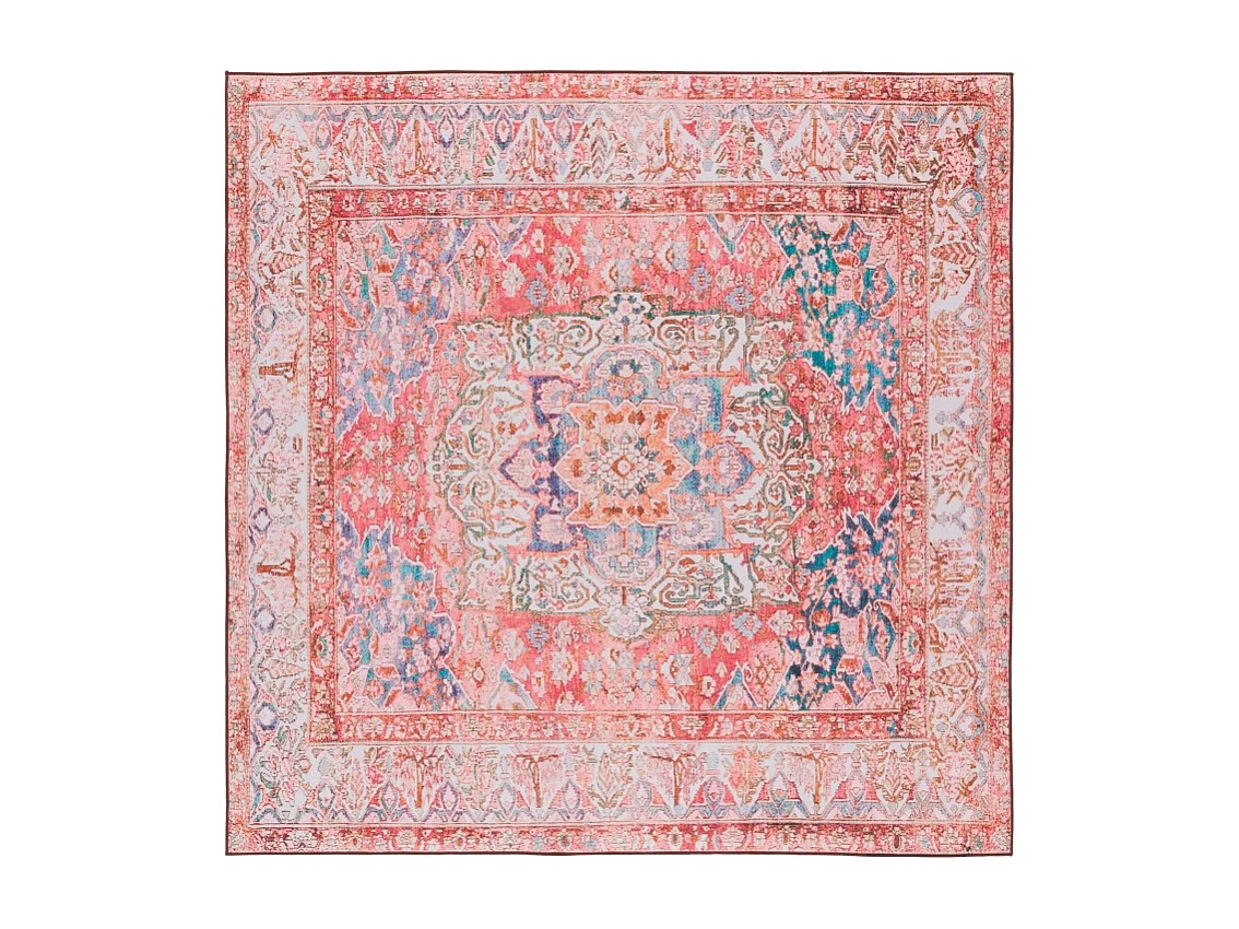 Tapis Rose/Crème 183 X 183 cm - Fleur