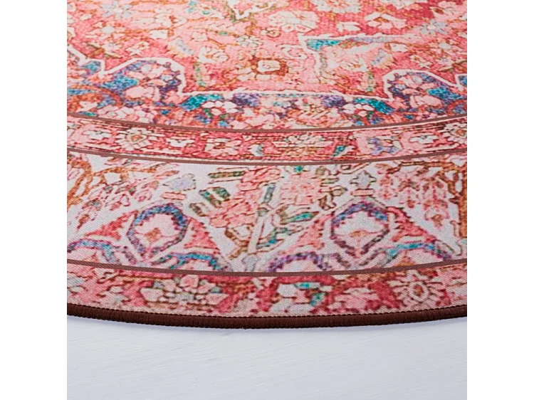 Tapis Rose/Crème 183 X 183 cm - Fleur