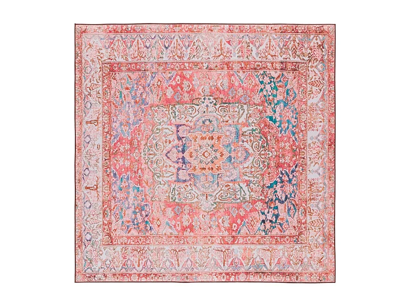 Tapis Rose/Crème 183 X 183 cm - Fleur