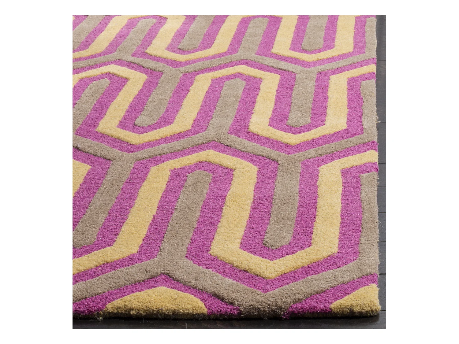 Tapis Rose/Gris 122 X 183 cm - Leta