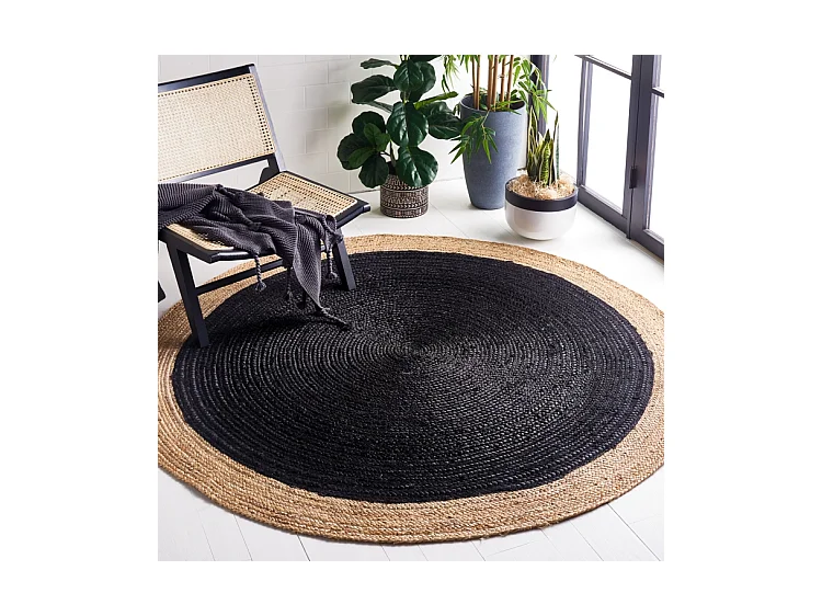 Tapis Noir/Naturel 152 X 152 cm - Aurelie
