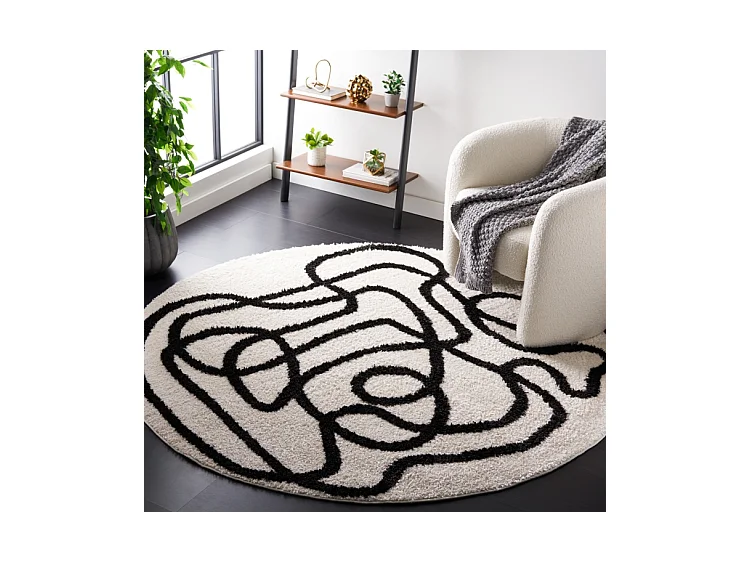 Tapis Ivoire/Noir 201 X 201 cm - Verena