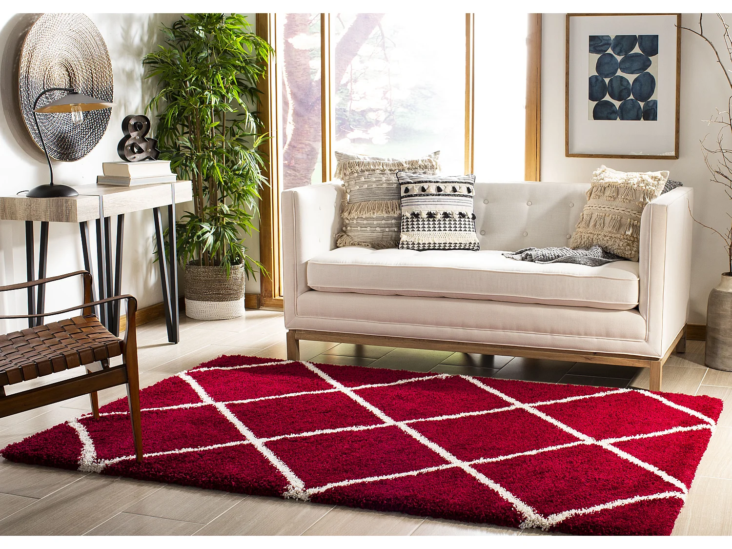 Tapis Rouge/Neutre 122 X 183 cm - Myla