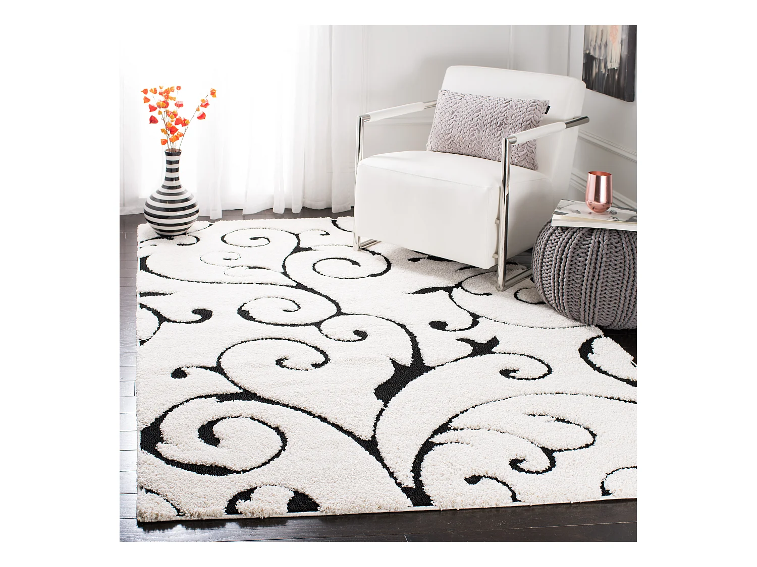 Tapis Neutre/Noir 160 X 229 cm - Rosalind