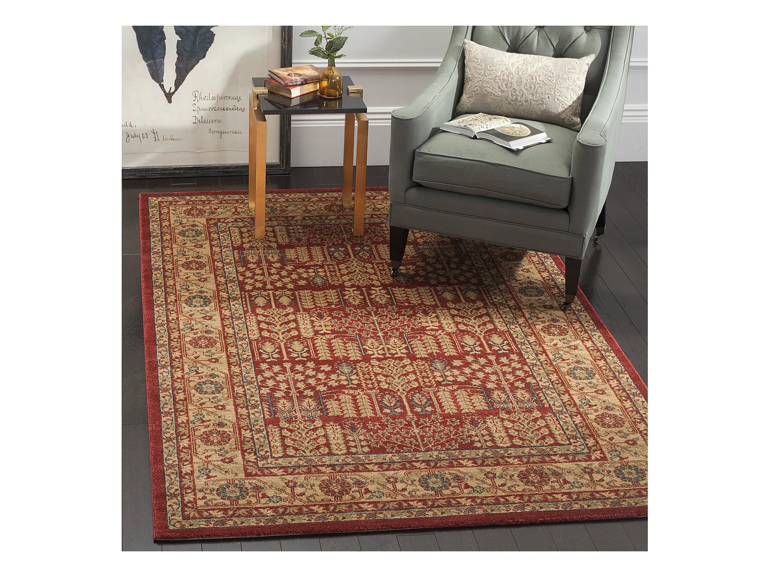 Tapis Rouge/Neutre 122 X 170 cm - Marco