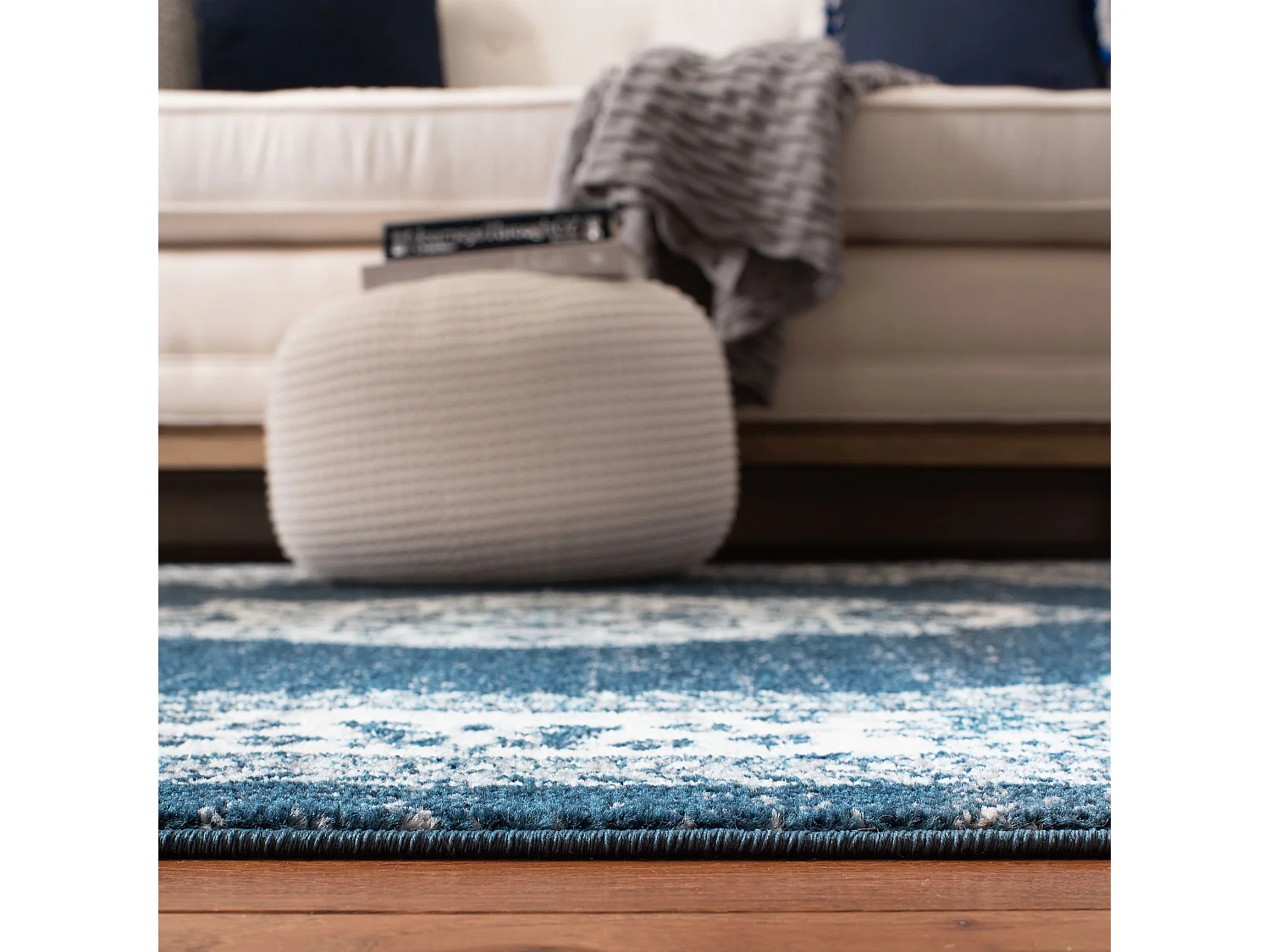 Tapis Neutre/Bleu 122 X 183 cm - Mallory