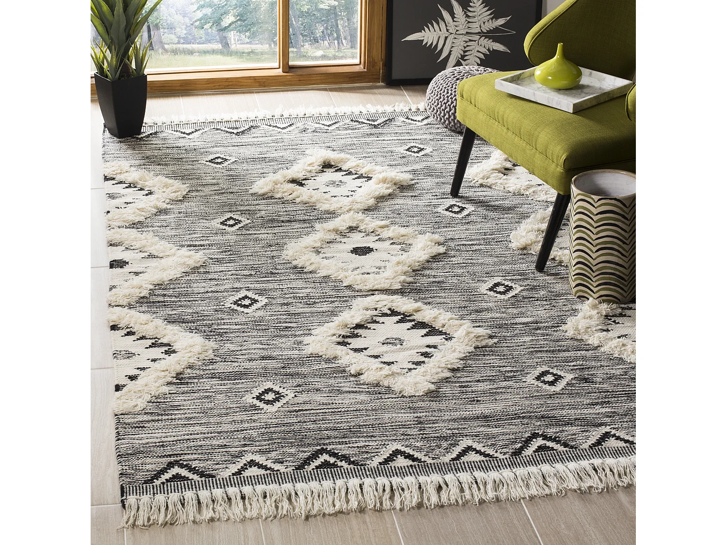 Tapis Noir/Neutre 122 X 183 cm - Kallie