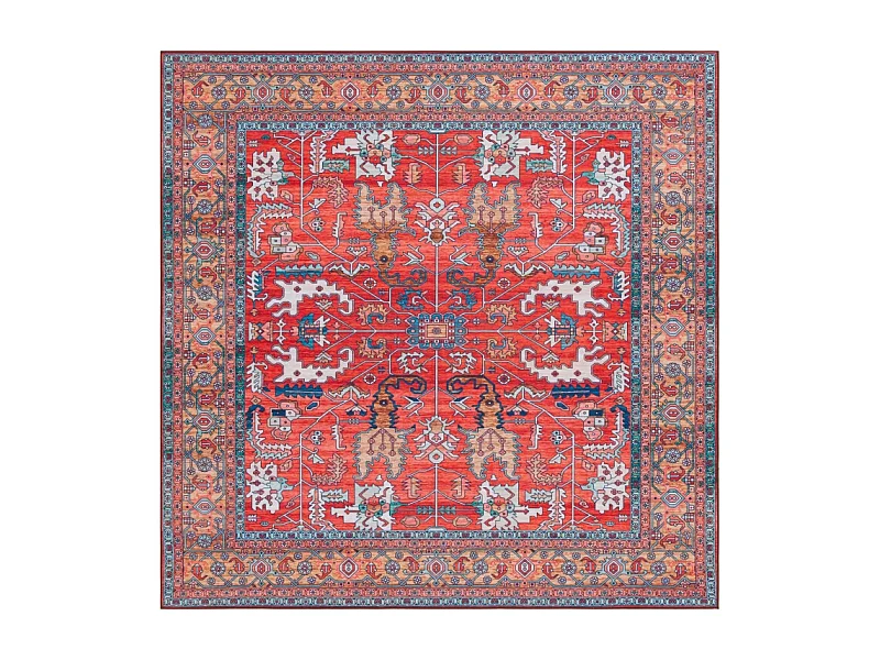 Tapis Rouge/Bleu 183 X 183 cm - Fiora