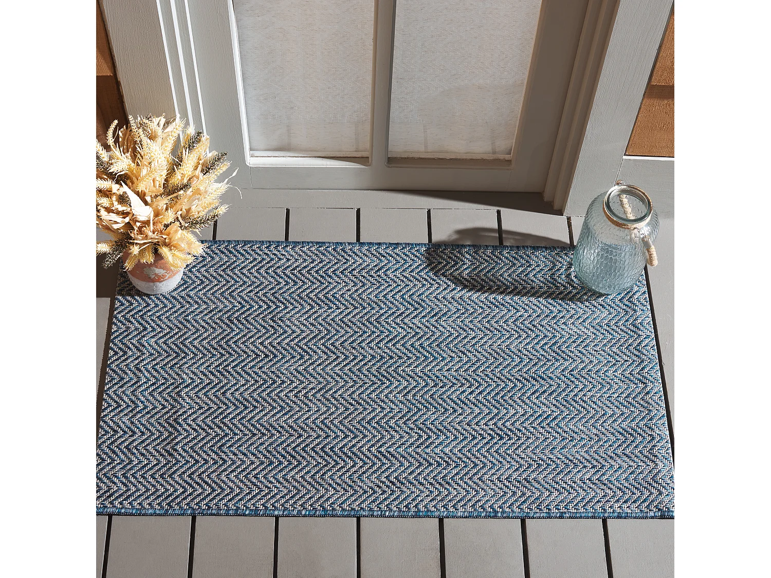 Tapis Bleu Marine/Gris 61 X 109 cm - Irina