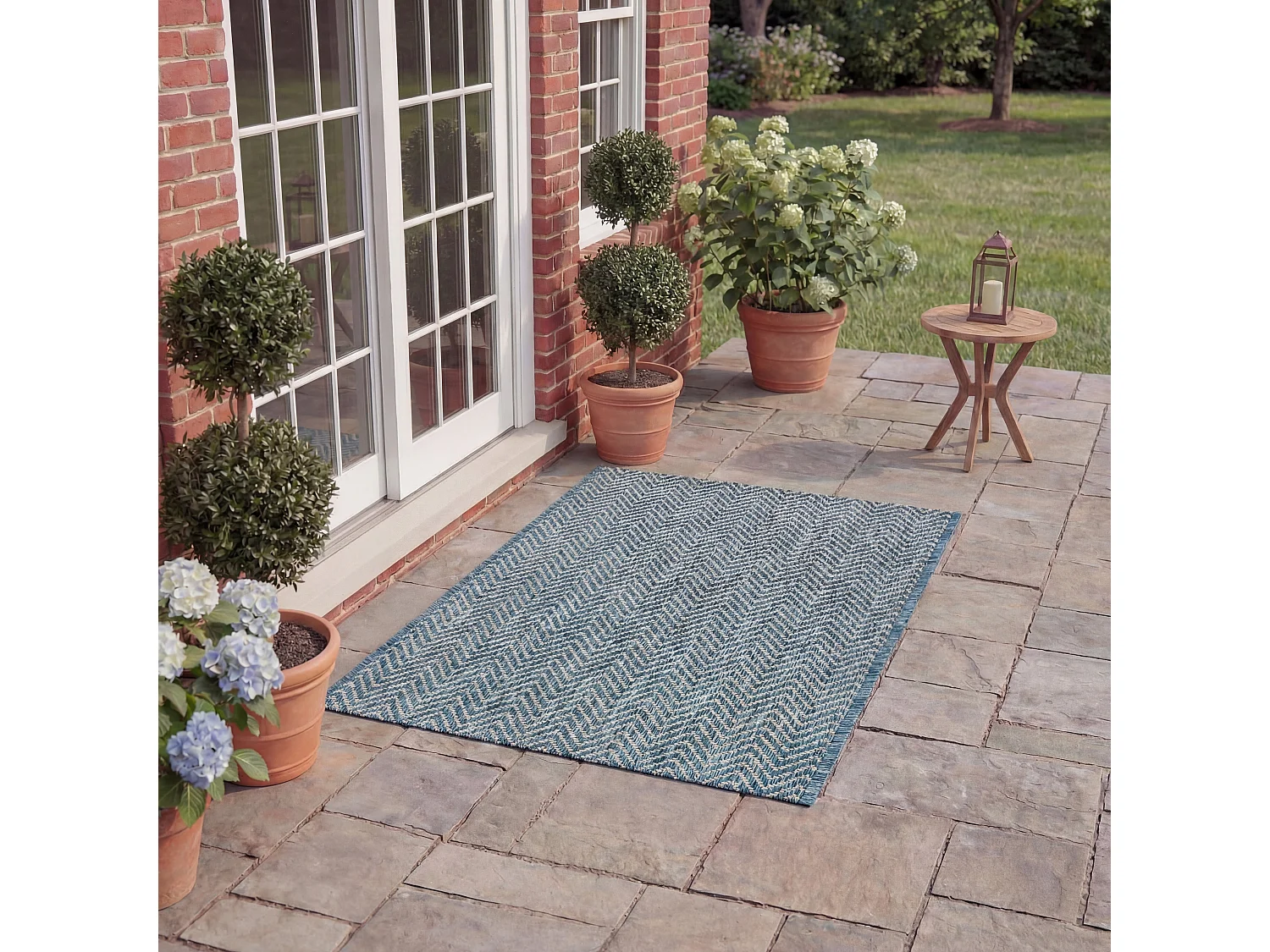 Tapis Bleu Marine/Gris 61 X 109 cm - Irina
