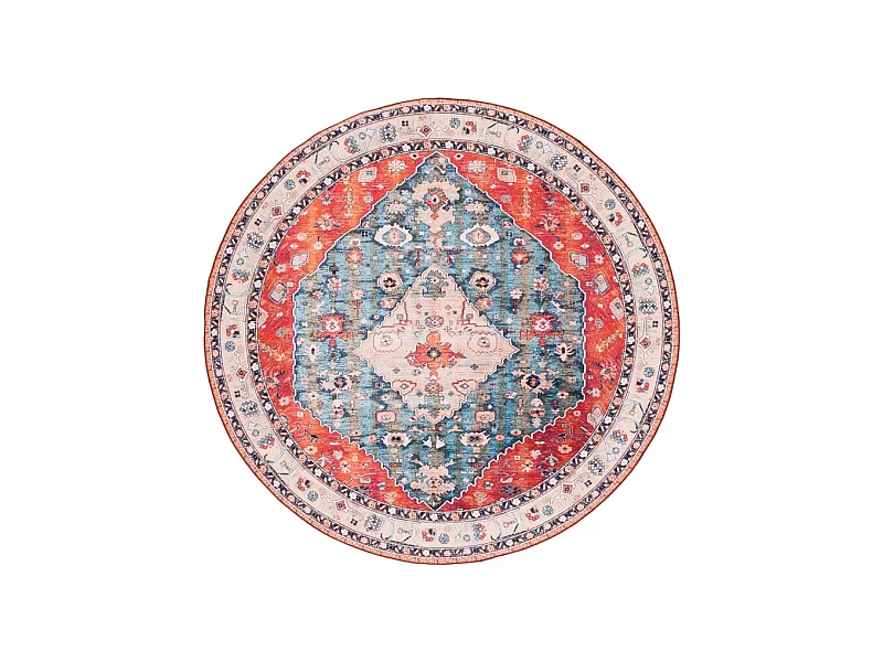 Tapis Beige/Bleu 152 X 152 cm - Fauna