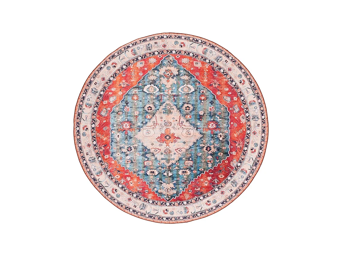 Tapis Beige/Bleu 152 X 152 cm - Fauna