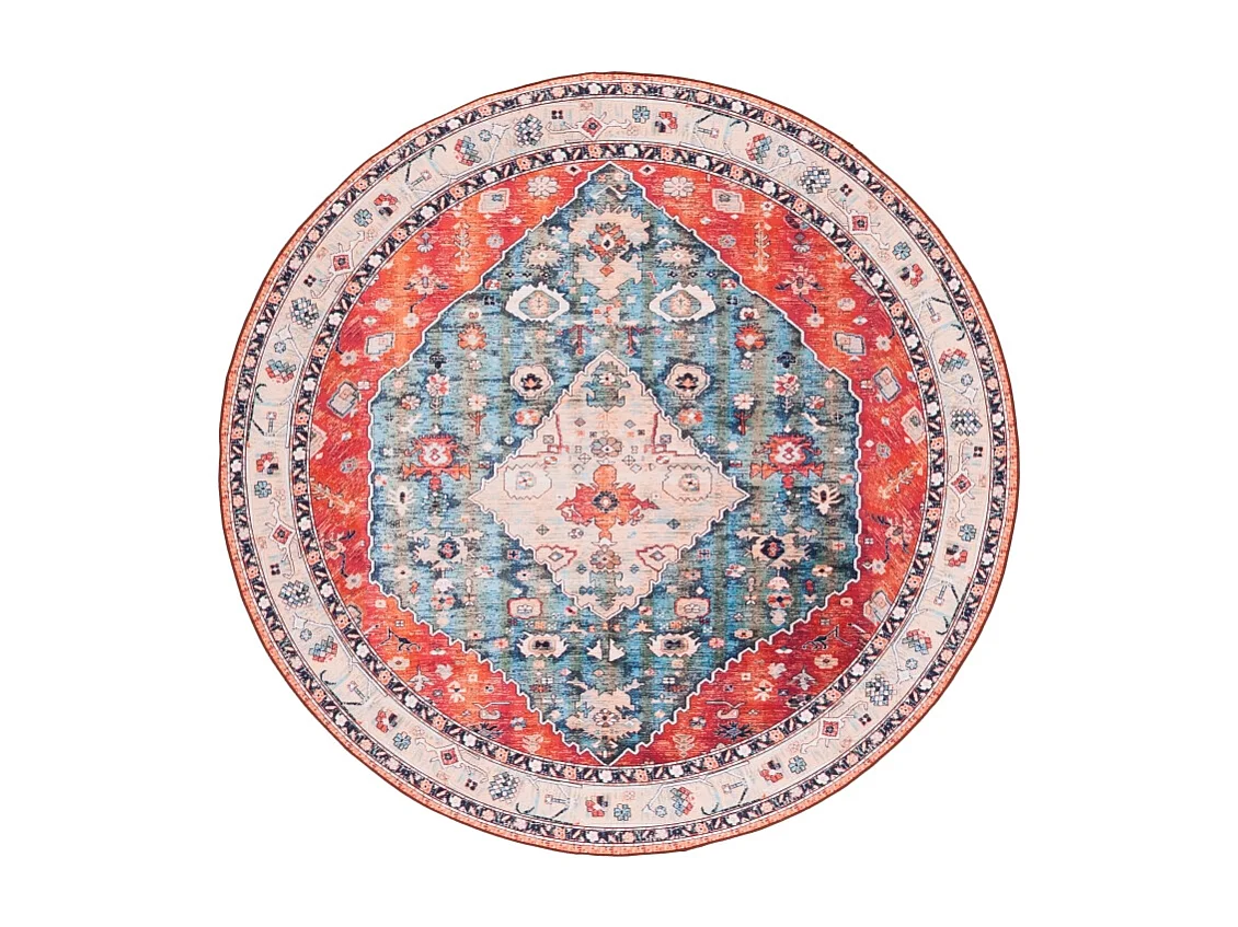 Tapis Beige/Bleu 152 X 152 cm - Fauna