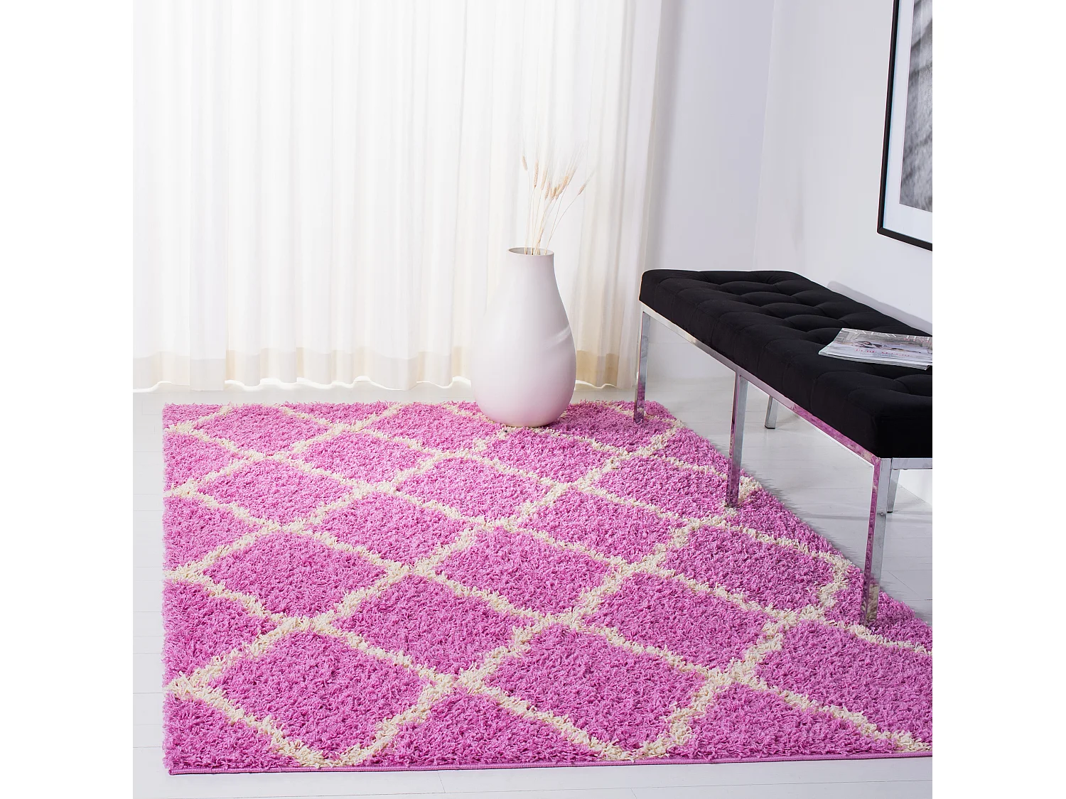 Tapis Rose/Neutre 91 X 152 cm - Aldo
