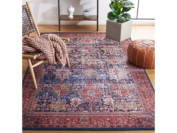 Tapis Bleu Marine/Rouille 122 X 183 cm - Zarah