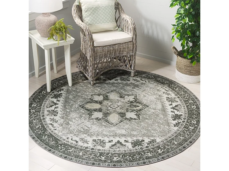 Tapis Vert Foncé/Beige 122 X 122 cm - Fawn