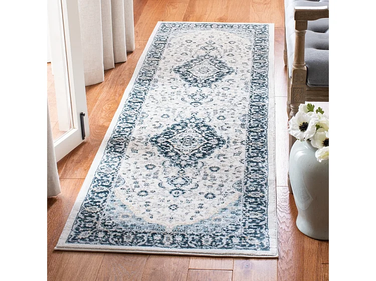 Tapis Neutre/Bleu Marine 61 X 91 cm - Isadora