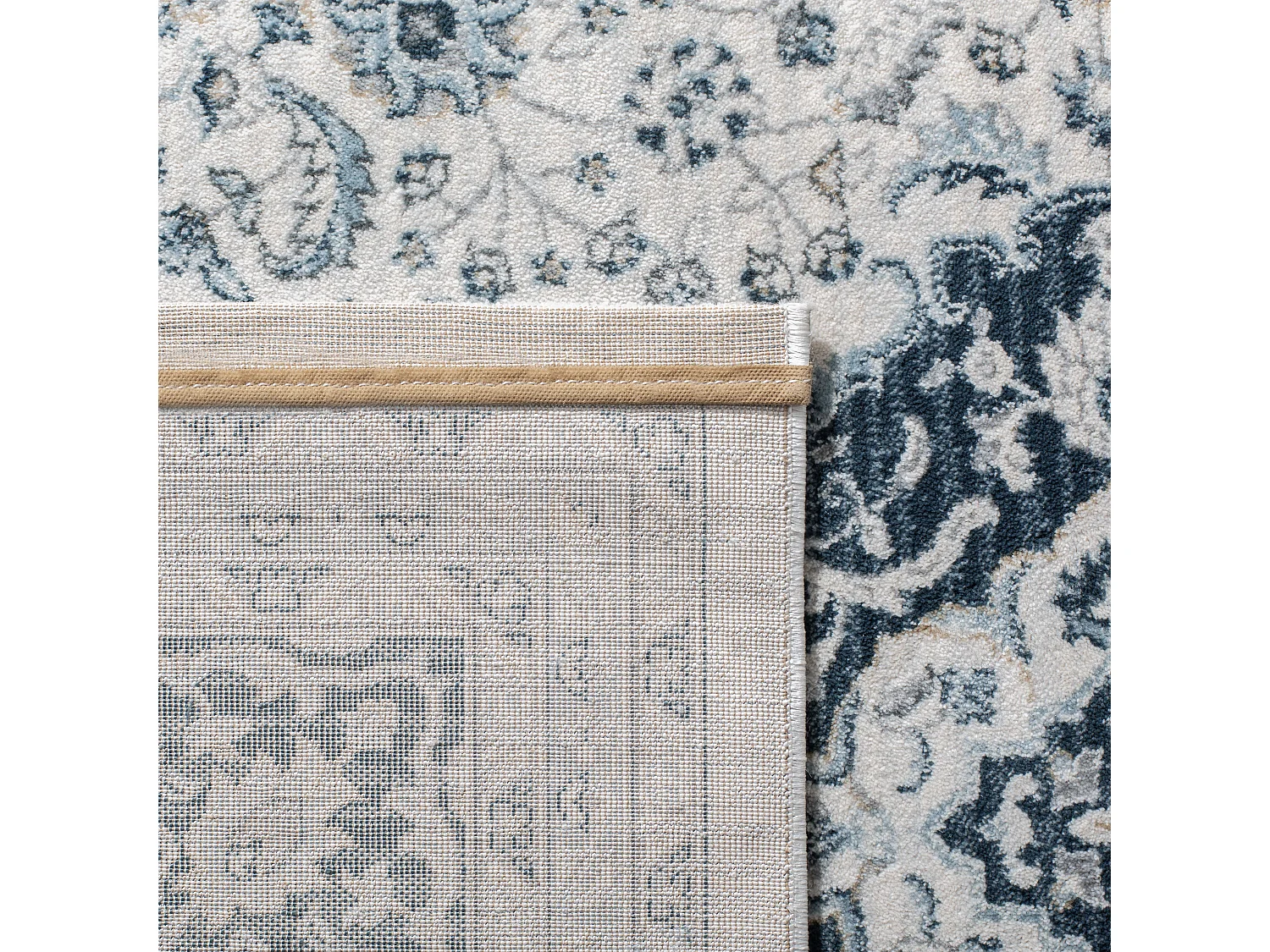 Tapis Neutre/Bleu Marine 61 X 91 cm - Isadora