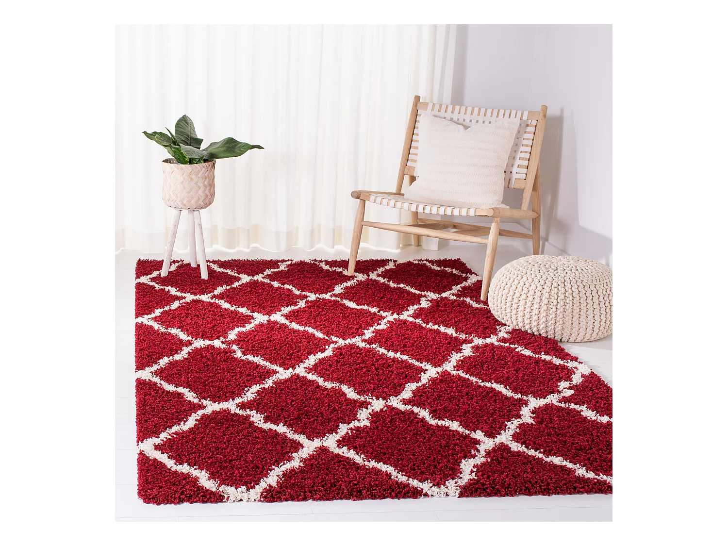 Tapis Rouge/Neutre 122 X 183 cm - Aldo