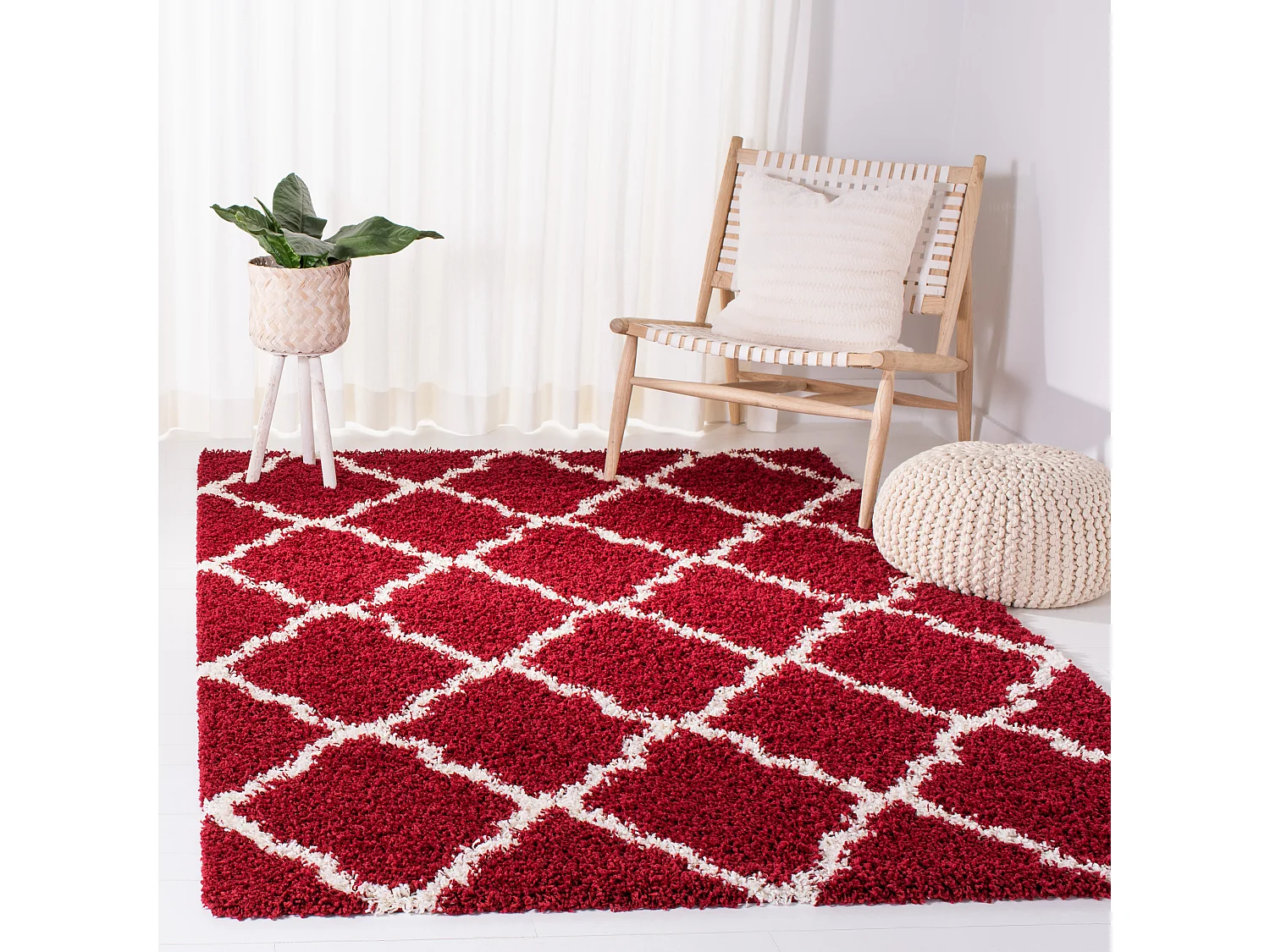 Tapis Rouge/Neutre 122 X 183 cm - Aldo